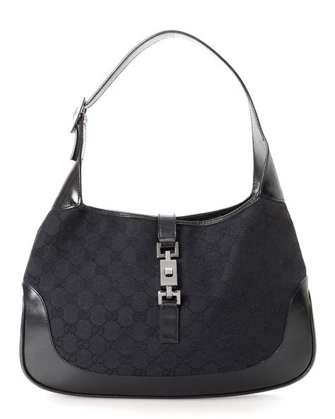 gucci blsck bag|vintage black gucci shoulder bag.